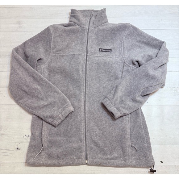 Columbia men's light gray fleece zip up jacket small - Picture 1 of 9
